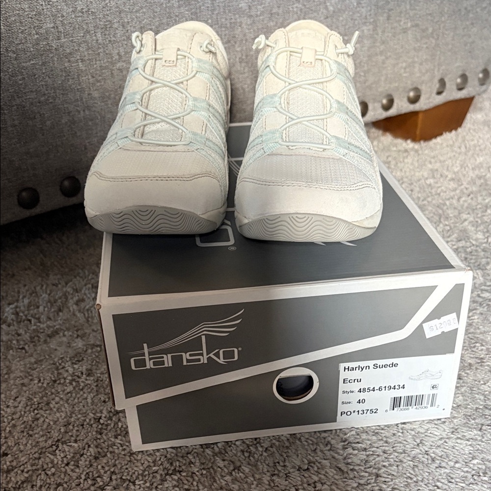 Dansko Harlyn Suede Sneakers in Light Cream